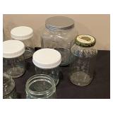 Collection of Assorted Glass Jars and Containers