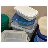 Lot of Various Plastic Storage Containers with Lids
