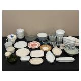 Assorted Lot of Dishes, Bowls, and Glassware