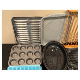 Assorted Kitchenware Lot - Baking Sheets, Utensils, and More