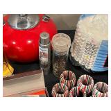 Assorted Kitchen Items Lot with Utensils, Teapot, and Pan