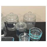 Lot of Glass Storage Containers and Jars