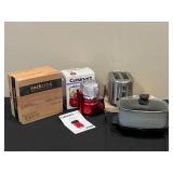 Kitchen Appliance Lot - Toaster, Cooker, Food Processor, and Dutch Oven