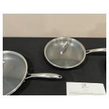 HexClad Hybrid Cookware 3-Piece Set with Glass Lids