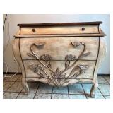 Vintage Carved Wooden Dresser with Floral Motifs