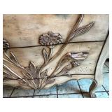 Vintage Carved Wooden Dresser with Floral Motifs