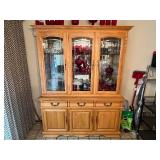 Wooden China Cabinet with Glass Doors and Shelves *Contents NOT Included*