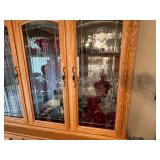 Wooden China Cabinet with Glass Doors and Shelves *Contents NOT Included*