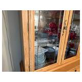Wooden China Cabinet with Glass Doors and Shelves *Contents NOT Included*