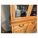 Wooden China Cabinet with Glass Doors and Shelves *Contents NOT Included*