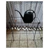 Black Metal Plant Stand with Watering Can