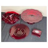 Collection of Vintage Ruby Red Glassware