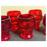 Set of 8 Vintage Red Glass Tumblers