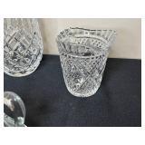 Collection of Crystal Glassware Including Decanters, Vases, and Pitchers