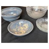 Collection of Various Glass and Ceramic Bowls with Vintage Insulator and Butter Dish