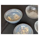 Collection of Various Glass and Ceramic Bowls with Vintage Insulator and Butter Dish