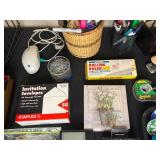 Assorted Office Supplies Lot with Rolling Ruler, Desk Organizers, and More