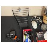 Assorted Office Supplies Lot with Rolling Ruler, Desk Organizers, and More