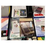 Large Lot of Office Supplies - Including Business Cards, Photo Paper, and Various Accessories