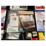 Large Lot of Office Supplies - Including Business Cards, Photo Paper, and Various Accessories
