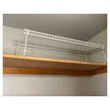 Closet Organization Lot with Shelves, Hangers, Iron, and Sizing Spray