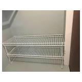 Closet Organization Lot with Shelves, Hangers, Iron, and Sizing Spray