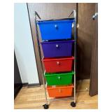 Multi-Color Rolling Storage Cart with 5 Drawers