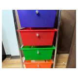 Multi-Color Rolling Storage Cart with 5 Drawers
