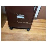 Brown 2-Drawer Filing Cabinet with Casters and Hanging Folders