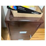 Brown 2-Drawer Filing Cabinet with Casters and Hanging Folders