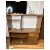 Wooden Entertainment Center with Storage and Shelving