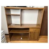 Wooden Entertainment Center with Storage and Shelving
