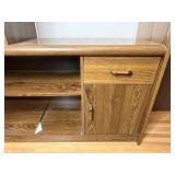 Wooden Entertainment Center with Storage and Shelving