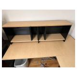 L-Shaped Wood Office Desk with Hutch