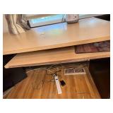 L-Shaped Wood Office Desk with Hutch