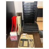 Lot of Office Supplies with Desk Organizers and Calculator