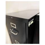 Lot of Two Four-Drawer Black Filing Cabinets
