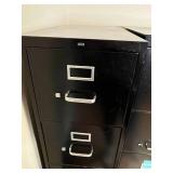 Lot of Two Four-Drawer Black Filing Cabinets