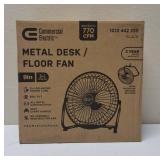 Commercial Electric | Metal Desk / Floor Fan, 9 inch, 3 Speeds - New
