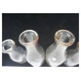Vintage glass bottle lot, milk bottles