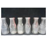 Vintage glass bottle lot, milk bottles