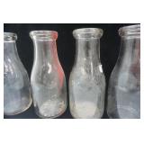 Vintage glass bottle lot, milk bottles