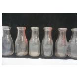 Vintage glass bottle lot, milk bottles