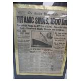 Titanic story, history mounting 24x36" (glass broken)