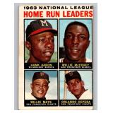 1964 Topps NL Home Run Leaders - Han Aaron, Willie Mays, Willie McCovey, Orlando Cepeda #9 Vintage Baseball Card