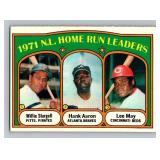 Hank Aaron / Willie Stargell / Lee May 1972 Topps NL HR Leaders #89 Vintage Baseball Card