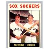Carl Yastrzemski / Chuck Schilling Sox Sockers 1964 Topps #182 Vintage Baseball Card
