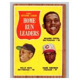 1962 Topps Willie Mays / Orlando Cepeda / Frank Robinson NL HR Leaders #54 Vintage Basbeall Card