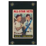 Harmon Killebrew Signed 1964 Topps #81 All-Star Vets w/ Nellie Fox - Vintage Autographed Minnesota Twins Baseball Card