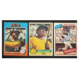 Reggie Jackson 3 Card Lot - 1975 / 1976 / 1980 Vintage Baseball Cards
